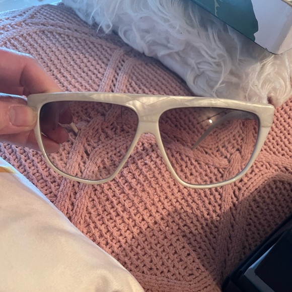 LAURA BIAGIOTTI Rare VINTAGE square oversized pearl flat top sunglasses *Lens* - Picture 2 of 16